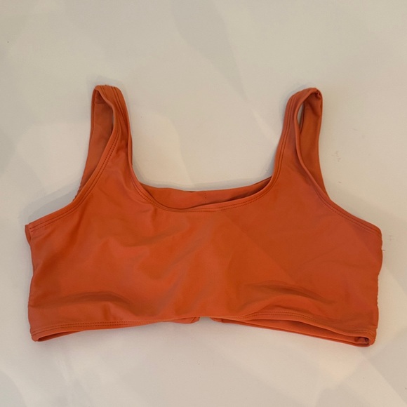 Orange Tie-Front Crop Top - Picture 2 of 3